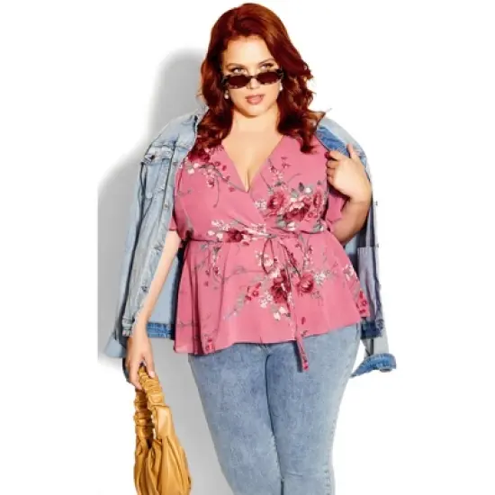 Women's Plus Size Josephine Top - rosey | CITY CHIC image {4}