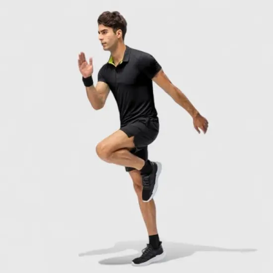 Anna-Kaci Active Men's Athletic Fit Polo Shirt with Short Sleeves and Three-Button Placket for Casual and Sport Styling image {4}