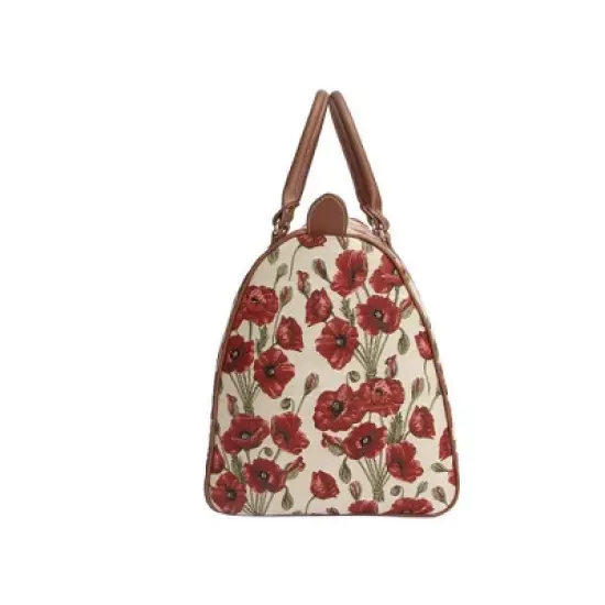 Signare USA Red Poppy Floral Big Holdall/Duffel Bag image {5}