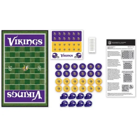 MasterPieces Officially licensed NFL Minnesota Vikings Checkers Board Game for Families and Kids ages 6 and Up image {2}