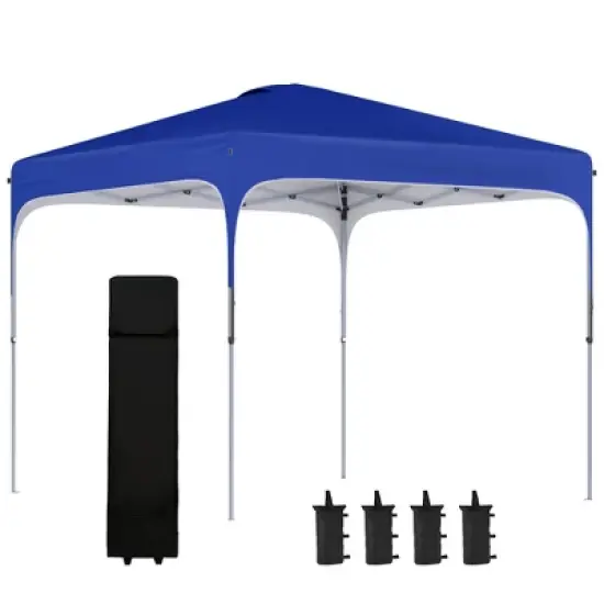 Outsunny 8' x 8' Pop Up Canopy, Foldable Gazebo Tent with Carry Bag with Wheels and 4 Leg Weight Bags for Outdoor Garden Patio Party image {6}