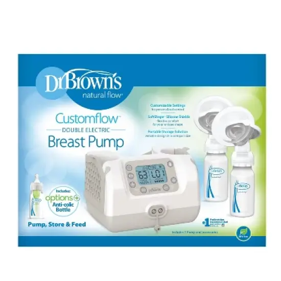 Dr. Brown's Customflow Double Electric Quiet Breast Pump with SoftShape Silicone Shields - 2ct image {1}