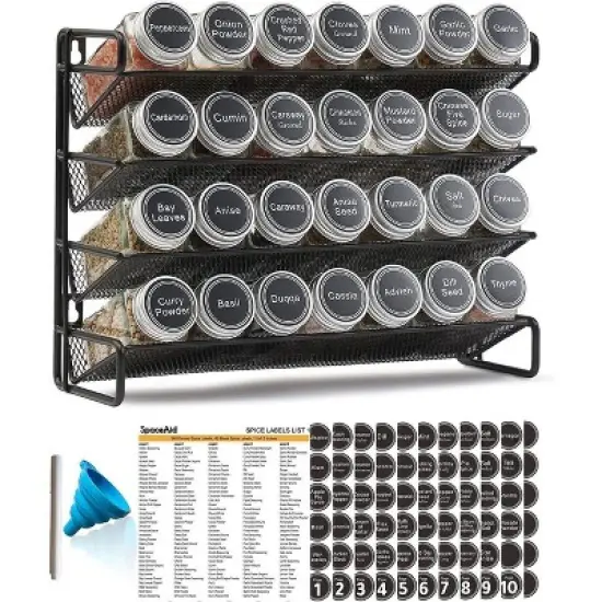 Spice Rack Organizer, Comes with 20-36 Jars and 386 Labels, for Cabinet, Countertop, Pantry or Wall Mount - SpaceAid&reg; image {7}