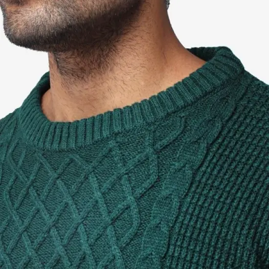 X RAY Men's Crewneck Mixed Texture Sweater image {3}