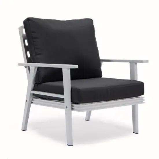 LeisureMod Walbrooke 4-Piece Modern White Patio Conversation Set &ndash; Square Fire Pit with Tank Holder & Sectional Seating for Outdoor Spaces image {10}