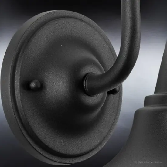 Urban Ambiance Luxury Industrial Outdoor Wall Sconce 10.5''H x 12''W,  Midnight Black Finish,  Pittsburgh Collection, UHP1363 image {5}