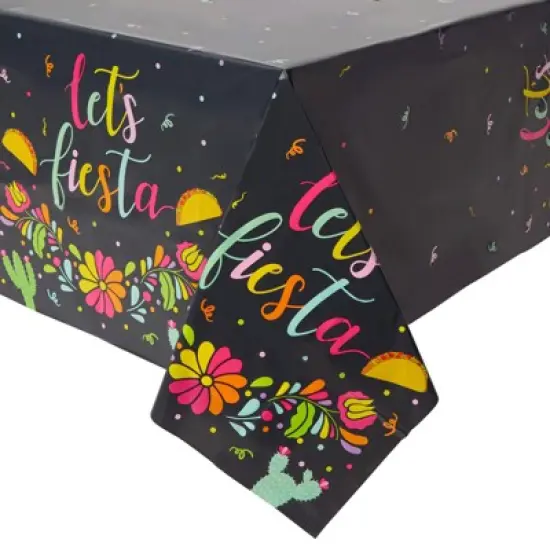 Sparkle and Bash 3 Pack Let&rsquo;s Fiesta Table Cover for Cinco de Mayo, Mexican Theme Party Decorations, 54x108 in image {2}