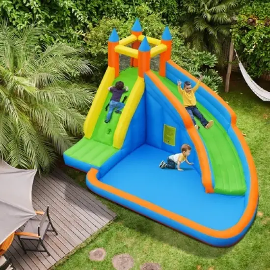 Costway Inflatable Water Slide Mighty Bounce House Jumper Castle W/ 480W Blower image {2}