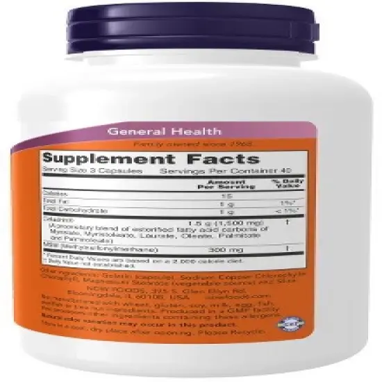 Celadrin & MSM 500 mg by Now Foods  -  120 Capsule image {1}