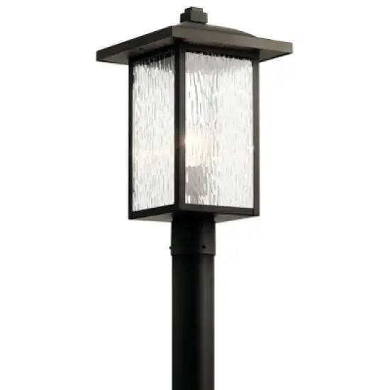 Capanna 18.25 inch 1 Light Post Light with Clear Water Glass in Textured Black image {4}