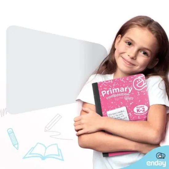 Enday Primary Composition Notebook Colored, Full Page Ruled - 100 Sheets image {1}