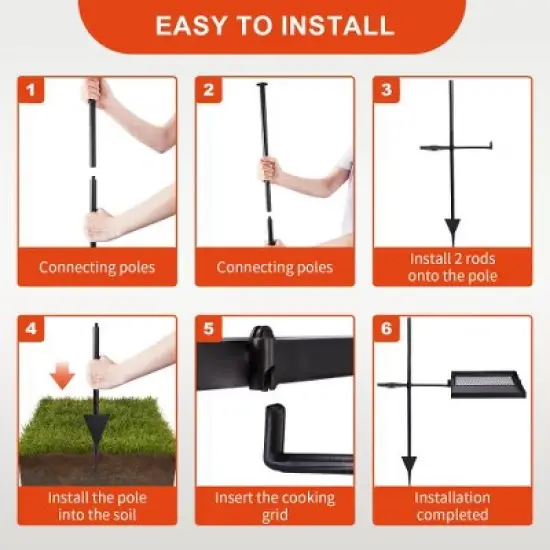 Winado Folding Swivel Campfire Grill Portable Cooking Grate Over Fire Pit image {5}