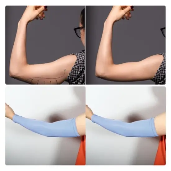 Unique Bargains Arm Shapers Arm Slimming Sleeves Fat Burning Light Weight 1 Pair image {4}