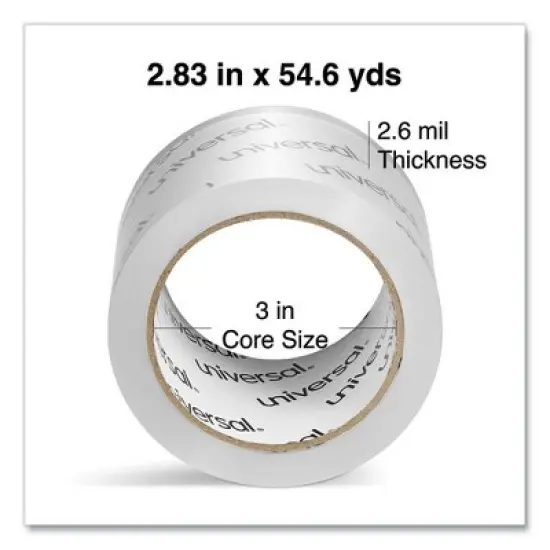 Universal Extra-Wide Moving and Storage Packing Tape, 3" Core, 2.83" x 54.7 yd, Clear, 6/Pack image {3}