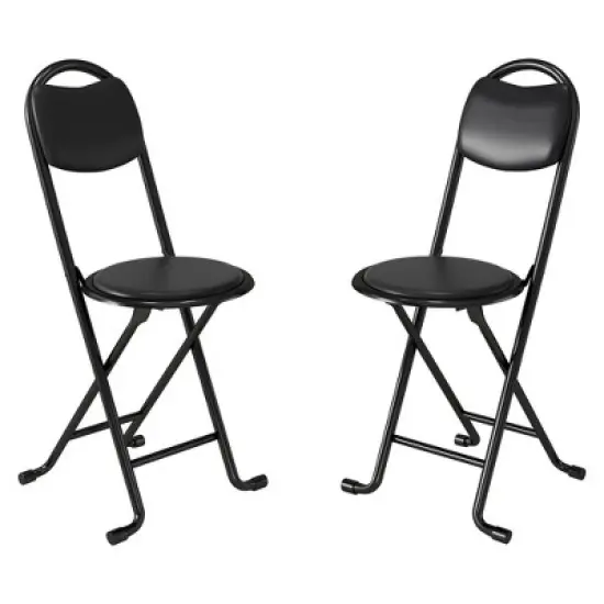 Rbied 2 PCS Folding Stool with Back, Cushioned Padded Folding Stool, Portable Folding Chairs for Outdoor Indoor image {9}