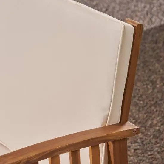 GDFStudio Dupont Outdoor Acacia Wood 3 Seater Sofa with Cushions image {6}