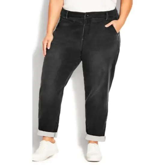 Women's Plus Size Bridie Boyfriend Jean  - Washed Black | AVENUE image {12}