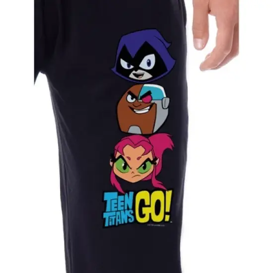 DC Comics Teen Titans Go! Mens' Character Sleep Jogger Pajama Pants Black image {1}