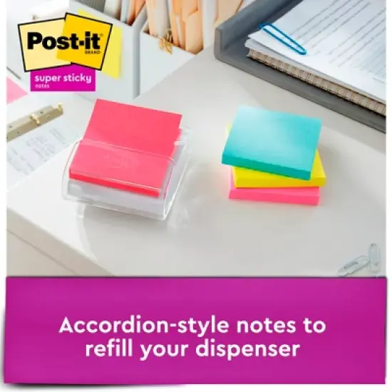 Post-it Super Sticky Pop-Up Notes, 3 x 3 Inches, Supernova Neons, 10 Pads with 90 Sheets image {3}
