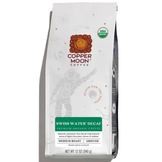 Copper Moon Swiss Water Organic Blend Medium Roast Ground Coffee - Decaf - 12oz image {7}