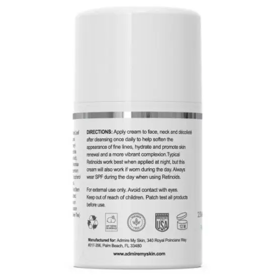Admire My Skin Potent Retinoid Cream - This Anti Aging Anti Acne Retinol Cream Moisturizer Helps to Clear Skin And Eliminate Wrinkles, 1.52 oz image {2}