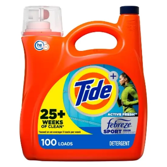 Tide Plus Febreze High Efficiency Liquid Laundry Detergent - Sport Active Fresh image {17}