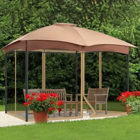 Aoodor Gazebo Netting Screen Replacement Universal 4-Panel Sidewalls 10' x 10' (Only Netting) image {3}