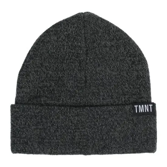 TMNT Dark Heather Grey Beanie with Sewer Screen Grab Patch image {2}