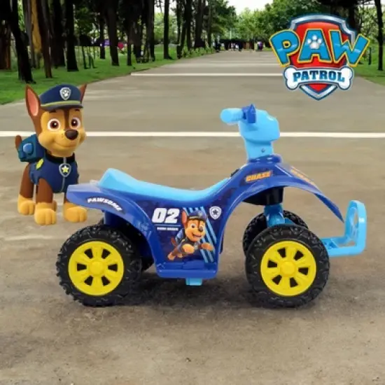 Paw Patrol Chase 6V Quad for Kids - Powerful and Safe Ride-On Toy with Rechargeable Battery Forward and Reverse Driving Ages 2-3 image {4}