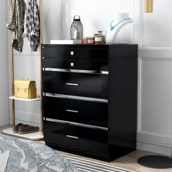 Garneta 5 Drawer Chest with Jewelry Drawers - HOMES: Inside + Out image {1}