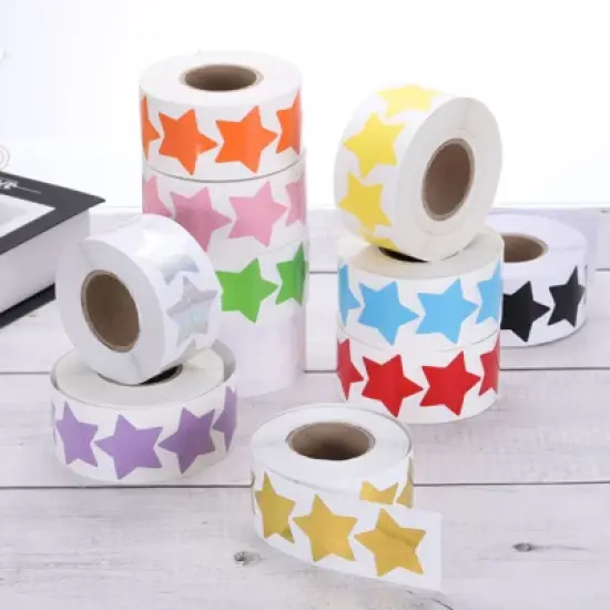 Unique Bargains Removable Waterproof Adhesive DIY Notes Gift Boxes Star Stickers image {3}