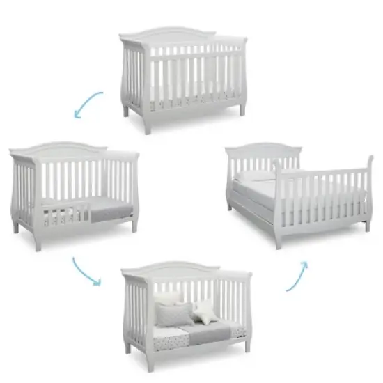 Delta Children Lancaster 4-in-1 Convertible Crib - Bianca White image {3}