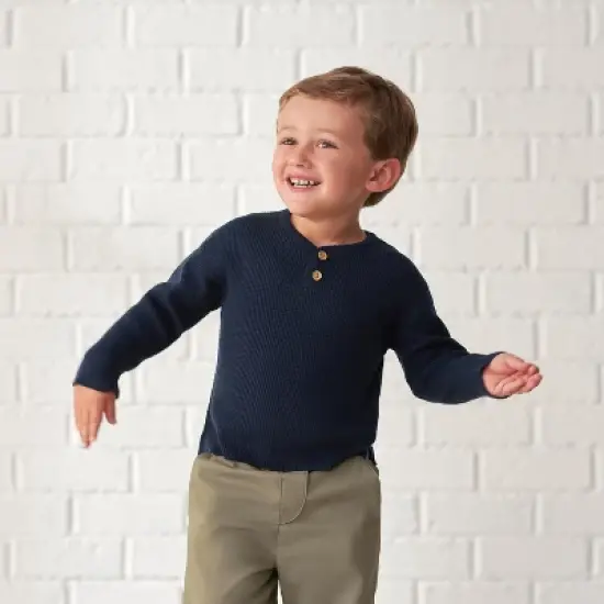 Gerber Infant and Toddler Boys' Henley Sweater image {3}