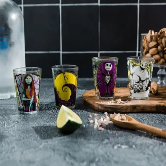 Silver Buffalo Disney Nightmare Before Christmas Halloween Town Mini Shot Glasses | Set of 4 image {2}