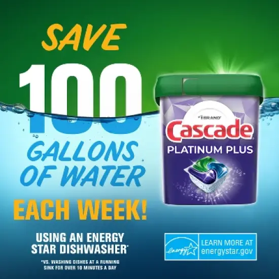 Cascade Fresh Platinum Plus Action Pacs Dishwasher Detergents image {9}
