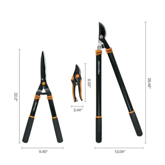 Fiskars 3pc Tree & Shrub Care Set: Rust-Resistant Steel, Lifetime Limited Warranty image {9}