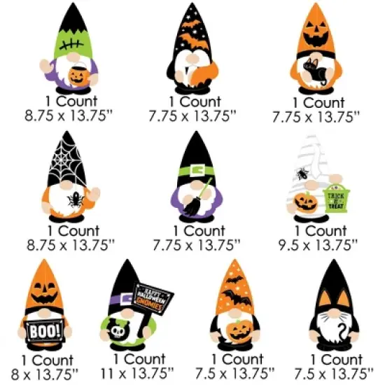 Big Dot of Happiness Halloween Gnomes - Gnome Lawn Decorations - Outdoor Spooky Fall Party Yard Decorations - 10 Piece image {6}
