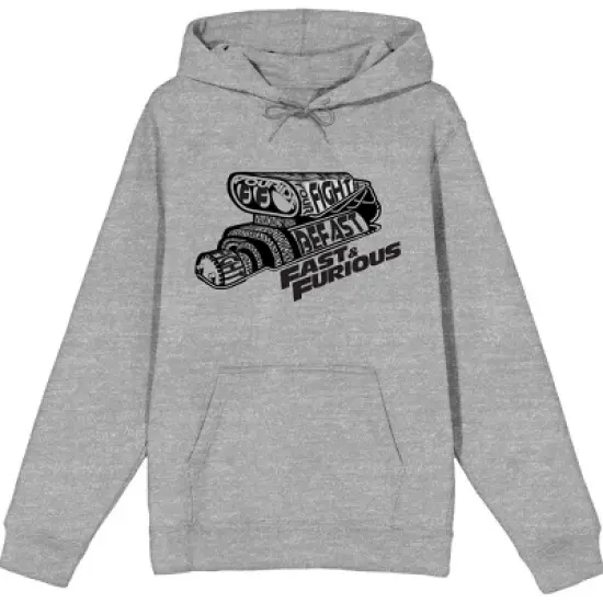 Fast & The Furious Franchise Graphic Print Design Men's Heather Grey Hoodie image {5}