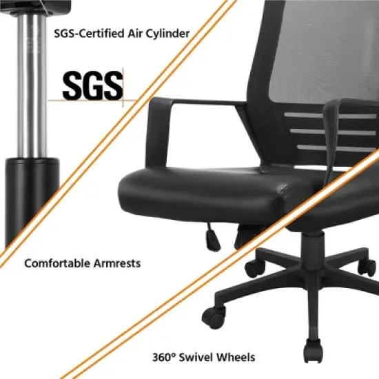 Yaheetech Adjustable Office Chair Midback Computer Chair with Lumbar Support image {5}