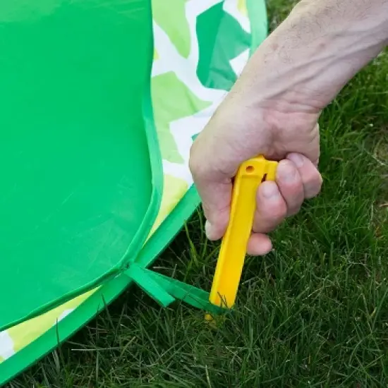 HearthSong Indoor Outdoor Two Green Pop-Up Play Tents and Two Tunnels for Kids image {4}