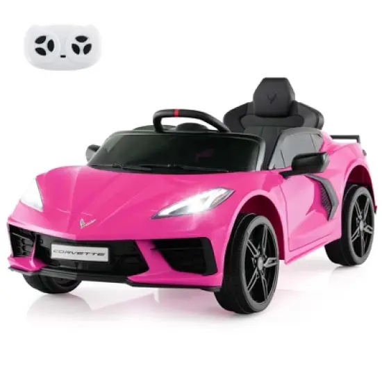 Costway 12V Electric Kids Ride On Car with Remote Control Wireless Connection Lights Orange/Pink/Red/White image {11}