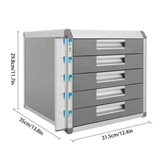 YIYIBYUS Desktop 5 Drawer Organizer, Aluminum Alloy File Organizer image {3}