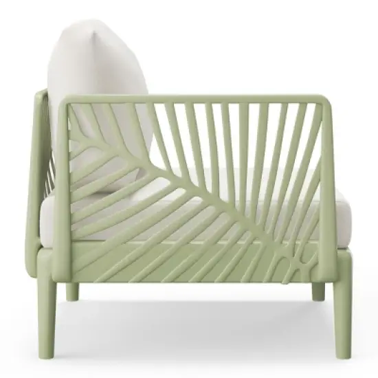 WestinTrends Playa Modern Outdoor Polypropylene Resin Deep Seating Patio Loveseat, Green image {8}