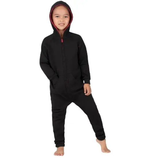 Joggies - Black & Red Toddler Footless Hoodie Onesie image {1}