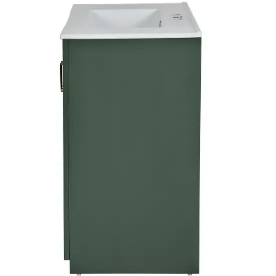 30''W Freestanding Bathroom Vanity with Ceramic Sink, Solid Wood Frame Storage Cabinet with 3 Drawers & Soft Closing Doors - ModernLuxe image {10}