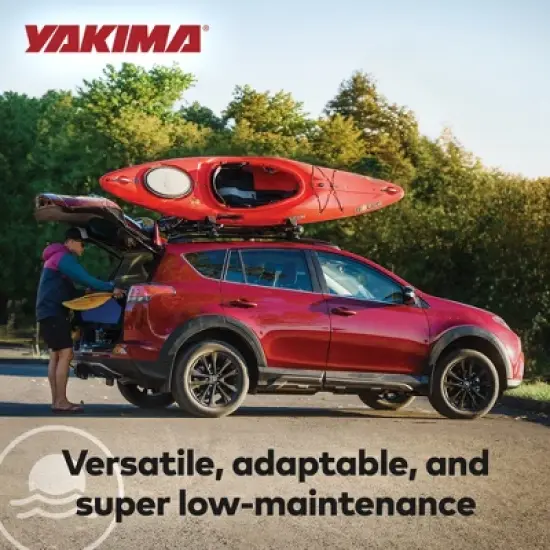Yakima JayLow Rooftop Mounted Kayak Rack for Vehicles Carrying Up To 2 Kayaks in J Cradle Position with Heavy Duty Straps, Bow and Stern Tie Downs image {4}