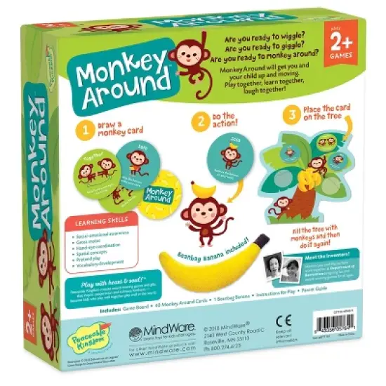 Peaceable kingdom Monkey Around Board Game: Educational Fun with Cards & Figures for 2+ Players, 30+ Minutes of Play image {1}