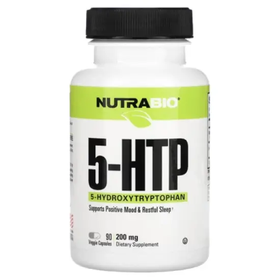 NutraBio 5-HTP, 200 mg, 90 Veggie Capsules image {4}
