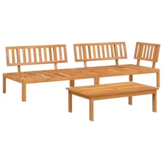 vidaXL Pallet Sofa Set Natural Wood Solid acacia wood with an oil finish image {8}