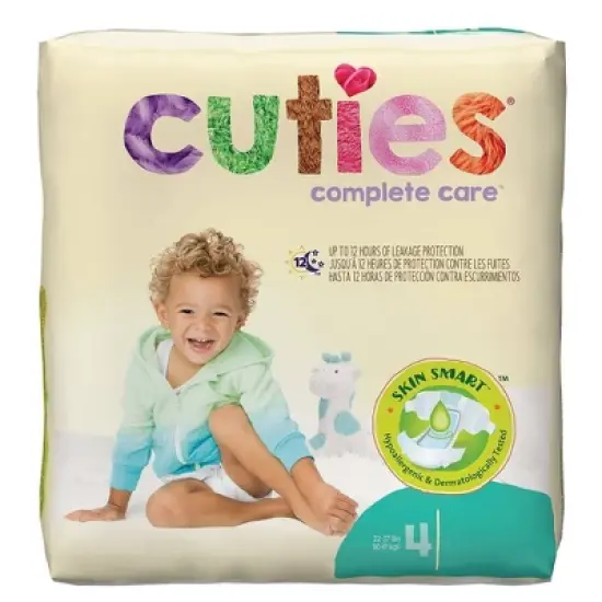 Cuties Complete Care Baby Diaper Size 4, 22 to 37 lbs. CDB004, 25 Ct image {1}